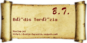 Bódis Terézia névjegykártya