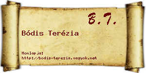 Bódis Terézia névjegykártya